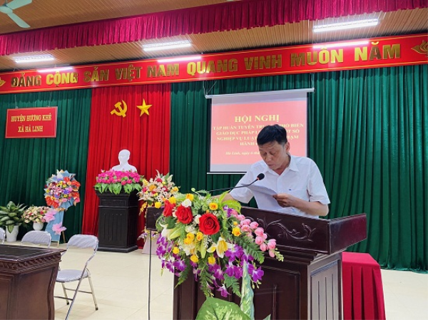 Xã Hà Linh phối hợp với Phòng Tư pháp huyệnTập huấn tuyên truyền phổ biến GDPL trên địa bàn năm 2023