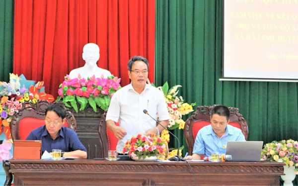 Ban nội chính Tỉnh ủy làm việc về kết quả đỡ đầu, tài trợ và tiến độ xây dựng NTM ở Hà Linh